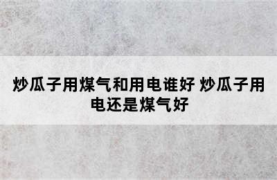 炒瓜子用煤气和用电谁好 炒瓜子用电还是煤气好